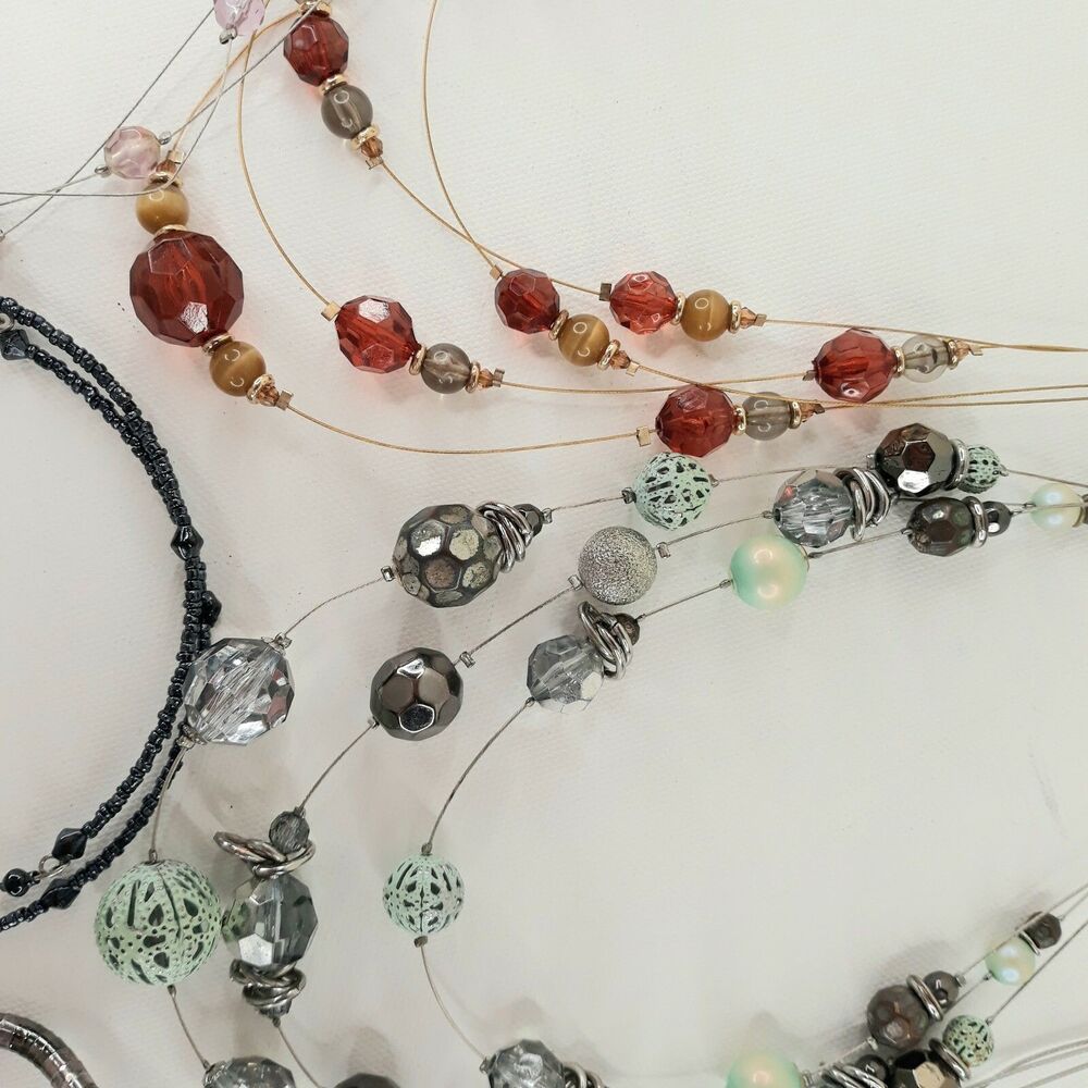 Necklaces Lot of 6 Wire Choker Charms Copper Stones Beads Vintage to Today - Picture 7 of 9